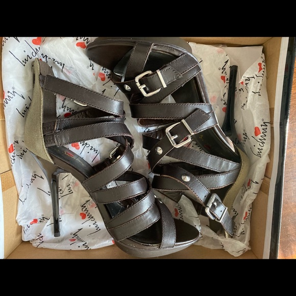 Luichiny Strappy Leather summer heels 7 NEW - Picture 2 of 7